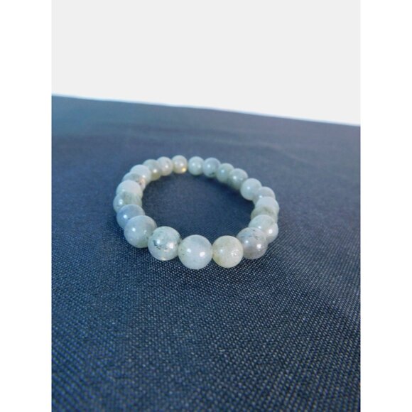 Labradorite Bead Bracelet Natural Crystal Stone Stretch Unisex Healing Jewelry G - Picture 6 of 12